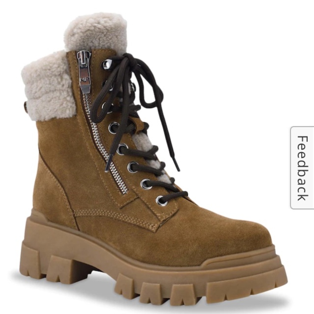 Marc Fisher Aboli Lug Sole Suede Lace Up Hiker Booties Size9.5 Women